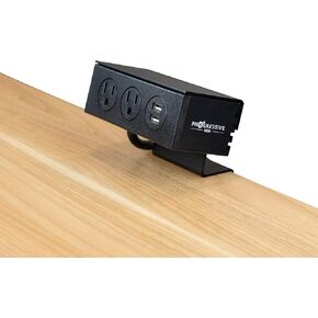 Progressive Automations 2 Plug Desk Clamp Power Strip with USB Ports