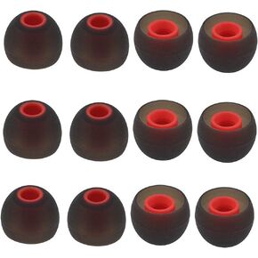 12PCS Replacement Ear Tips Earbuds Eartips Eargels Earpads Silicone Buds for Senso, TOZO, Sony & Other Inner Hole 3.8mm in-Ear Headphones [M]