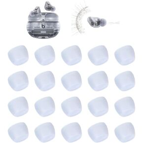 Zotech Replacement Earbud Tips for Beats Studio Buds +, 10 Pairs Transparent Soft Silicone (Medium)