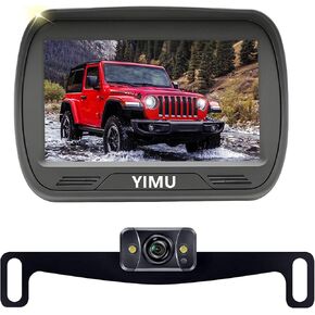 YIMU Backup Camera for Car Truck SUV,Rear View Camera with 4.3″Monitor,Plug-Play,Waterproof,Clear Night Vision,Front/Reverse Camera with Two Beackets for Easy Setup K4333