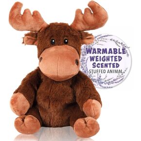 Warm Pals - Mack Moose - 1.5lbs - Cozy Microwavable Lavender Scented Plush Toys - Heated Stuffed Animal - Heatable Coolable Bedtime Comfort Plushie