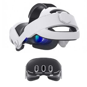 Kuejct 2 in 1 Accessoris Set for Oculus Meta Quest 3, Comfort Head Strap with Adjustable Hinge, Shell Protective Cover, VR Accessories Bundle Gaming Christmas Birthday Gifts for Teen Boy Men Boyfriend