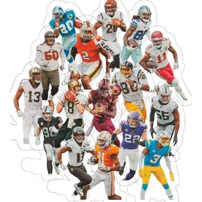 Super Stickers Set of 60 pcs, Vinyl Waterproof Stickers Trading Card The Football Team for Water Bottle Laptop Luggage Guitar Skateboard Car, SSS-60 in Kuwait