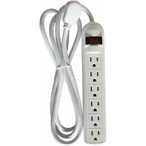 55155 Power Strip,6 Outlet,Built-in Circuit Breaker,6-Ft Cord,Gray