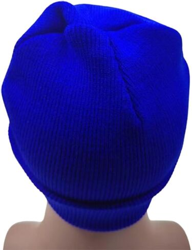 Classic Knit Beanie Cap Beanie for Men and Women, Soft Cuffed Winter Thick Hats Beanies Warm Knit Hats with Pom for Fans in Kuwait