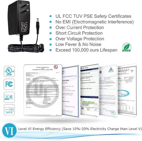 محول إمداد الطاقة Chanzon 12V 2A UL مدرج 24W AC DC (الإدخال 100-240V، الإخراج 12 فولت 2 أمبير 24 وات 6 أقدام) شاحن محول ثؤلول الجدار لكاميرا CCTV DC12V شريط ضوء LED (عبوتان) in Kuwait