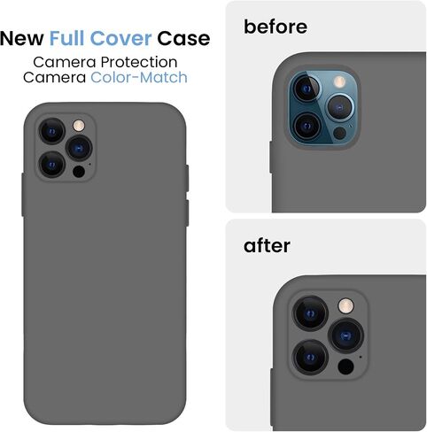 FireNova Designed for iPhone 12 Pro Case, Silicone [Camera Protecion] Phone Case with Soft Anti-Scratch Microfiber Lining, 6.1 inch, Light Brown in Kuwait