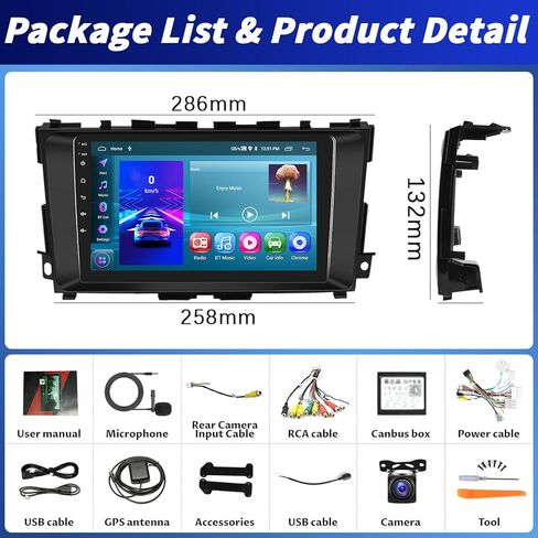 2+64G Android 13 Car Stereo for Nissan Altima 2013-2018 with Wireless CarPlay Android Auto, 9" Touchscreen Radio with GPS WiFi Mirror Link Bluetooth FM RDS EQ SWC + Backup Camera in Kuwait
