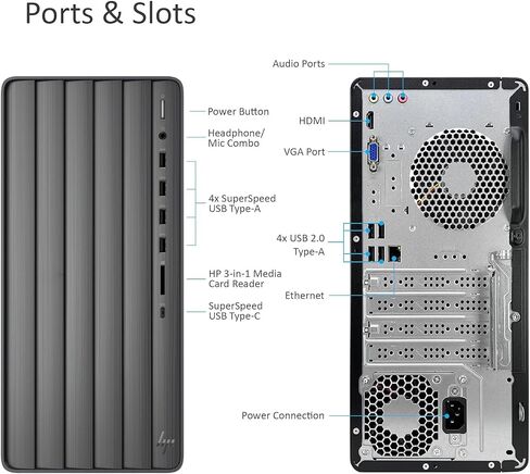 HP Envy Tower Business Desktop Computer, Intel Octa-Core i7-11700 to 4.9GHz, 16GB DDR4 RAM, 512GB PCIe SSD, 802.11AC WiFi, Bluetooth, Keyboard and Mouse, Windows 11 Pro, Tilsiy in Saudi Arabia