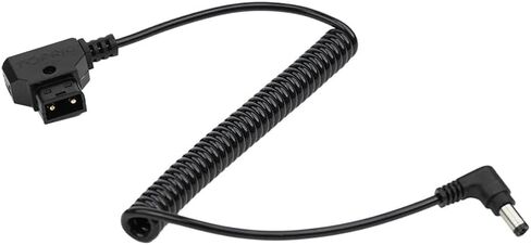 Accsoon D-Tap to DC Cable Right Angle Power Cable Charge for Accsoon CineView SE/HE/Quad, 5.5x2.1mm, Flexible Coiled Cable(40-120cm)-Black in Saudi Arabia