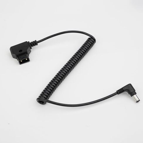 Accsoon D-Tap to DC Cable Right Angle Power Cable Charge for Accsoon CineView SE/HE/Quad, 5.5x2.1mm, Flexible Coiled Cable(40-120cm)-Black in Saudi Arabia