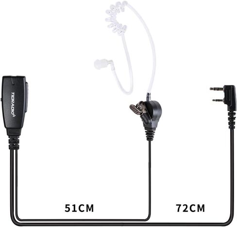 TIDRADIO Walkie Talkie Earpiece with Mic (Includes Earmolds and Ear Buds) 2 Pin Acoustic Tube Headset TD-M8 TD-V2 Retevis H-777 RT21 RT22 Baofeng UV-5R BF-888S 2 Way Radio (10 Pack) in Kuwait