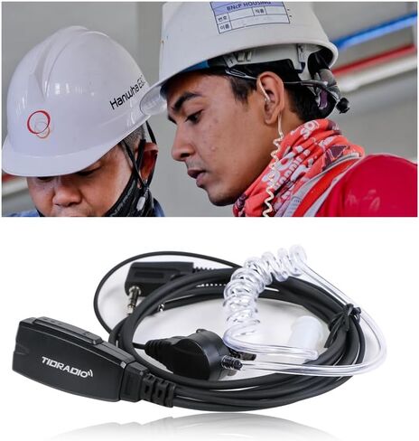 TIDRADIO Walkie Talkie Earpiece with Mic (Includes Earmolds and Ear Buds) 2 Pin Acoustic Tube Headset TD-M8 TD-V2 Retevis H-777 RT21 RT22 Baofeng UV-5R BF-888S 2 Way Radio (10 Pack) in Kuwait