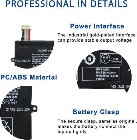 استبدال بطارية الكمبيوتر المحمول BL04XL لجهاز الكمبيوتر المحمول HP EliteBook X360 1040 G5 HSTNN-DB8M HSTNN-UB7N HSTNNUB7N L07041-855 L07353-241 L07353-2C1 L07353-541 7.7 فولت 56.2 وات 7300 مللي أمبير في الساعة in Kuwait