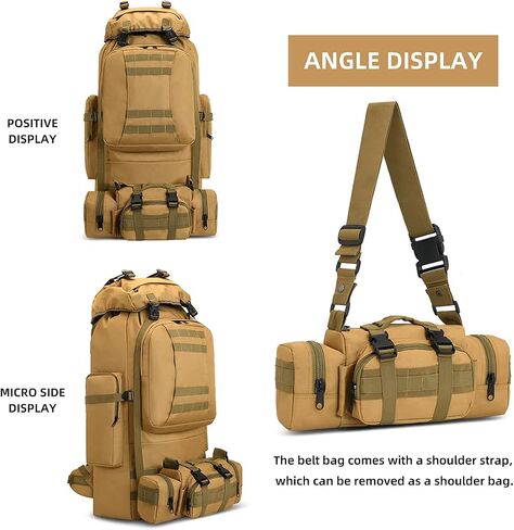 King'sGuard 100L Camping Hiking Backpack Molle Rucksack Military Camping Backpacking Daypack in Kuwait