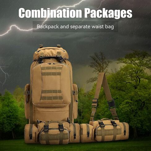 King'sGuard 100L Camping Hiking Backpack Molle Rucksack Military Camping Backpacking Daypack in Kuwait