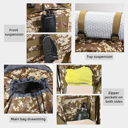 King'sGuard 100L Camping Hiking Backpack Molle Rucksack Military Camping Backpacking Daypack in Kuwait