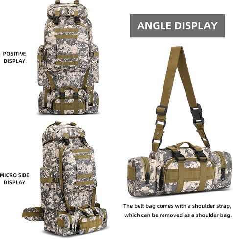 King'sGuard 100L Camping Hiking Backpack Molle Rucksack Military Camping Backpacking Daypack in Kuwait