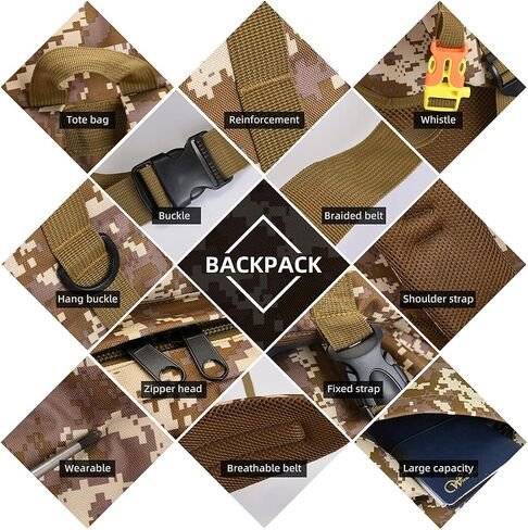 King'sGuard 100L Camping Hiking Backpack Molle Rucksack Military Camping Backpacking Daypack in Kuwait