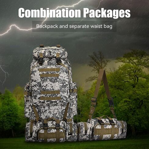 King'sGuard 100L Camping Hiking Backpack Molle Rucksack Military Camping Backpacking Daypack in Kuwait