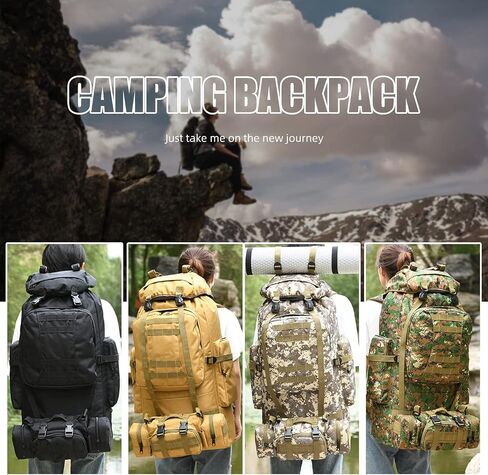 King'sGuard 100L Camping Hiking Backpack Molle Rucksack Military Camping Backpacking Daypack in Kuwait