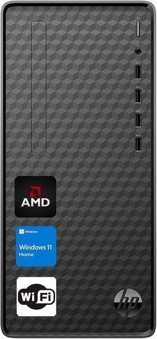 HP Desktop, AMD Ryzen 5 5600G Processor, 16GB RAM, 1TB PCIe SSD, USB Type-A, HDMI, VGA, Wi-Fi, Bluetooth, Wired Keyboard & Mouse, Windows 11 Home, Black in Saudi Arabia