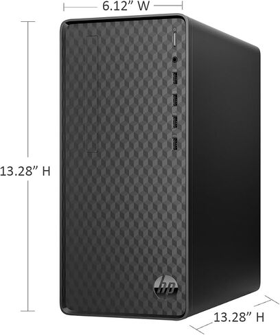 HP Desktop, AMD Ryzen 5 5600G Processor, 16GB RAM, 1TB PCIe SSD, USB Type-A, HDMI, VGA, Wi-Fi, Bluetooth, Wired Keyboard & Mouse, Windows 11 Home, Black in Saudi Arabia