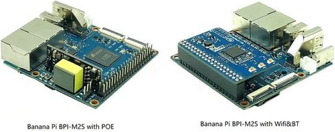 كمبيوتر Youyeetoo Banana pi BPI-M2S ذو لوحة واحدة - تطبيقات رؤية الكمبيوتر AI - Dual GbE/HDMI 2.1/MIPI-CSI/MIPI-DIS - يدعم Android Linux، يتكيف مع BPI-RTL8822CS WiFi (إصدار A311D) in Kuwait