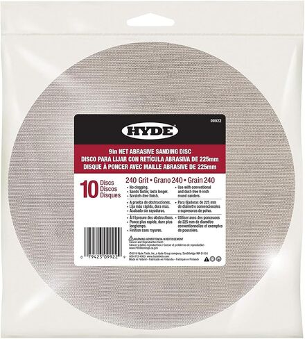 Hyde 09922 9" Disk Abrasive Sanding Net, 240 Grit, 10 pack in Saudi Arabia