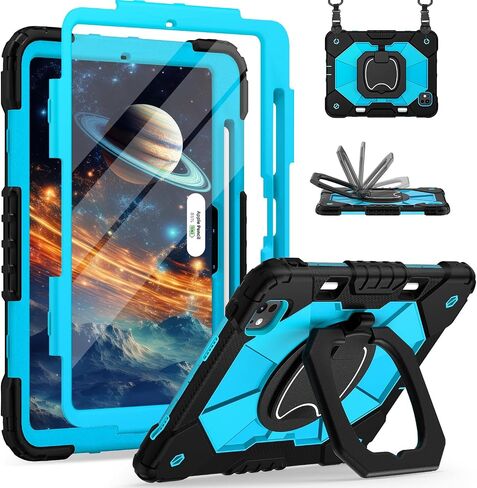 WESOROL for iPad Pro 11 Inch Case M4 2024, Heavy-Duty iPad Pro 11 Case with Pen Holder Screen Protector, 360 Rotating Stand Case for 11 Inch iPad Pro Case 5th Generation, Black in Saudi Arabia