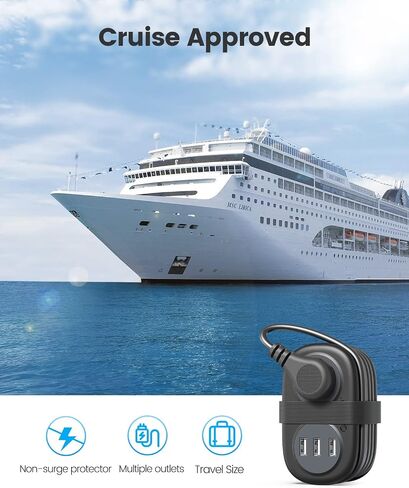 ORICO Travel Power Strip with USB Ports, Travel Essentials, 3.7FT Portable Power Strip Flat Plug, Short Extension Cord with 2 Outlets 3 USB Ports, Travel Must Haves Cruise Ship Essentials in Saudi Arabia