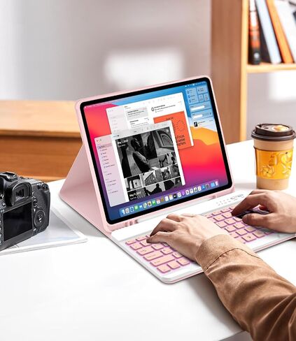 COO لجهاز iPad Air 13 بوصة M2 2024، حافظة لوحة المفاتيح، حافظة لوحة المفاتيح لجهاز iPad Pro 12.9 بوصة 5/6th Gen مع حامل أقلام - لوحة مفاتيح لاسلكية بإضاءة خلفية قابلة للفصل مع خاصية النوم/الاستيقاظ التلقائي in Kuwait