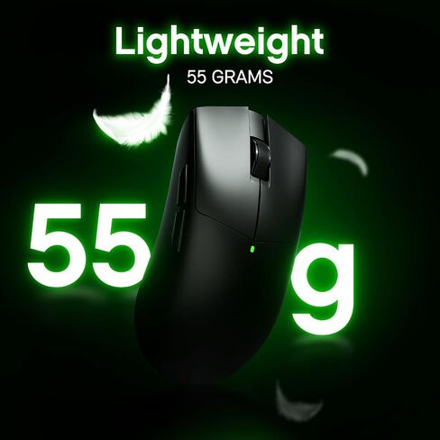 Claw Wireless Gaming Mouse, Ergonomic Mouse, 55g Ultra-Lightweight, 26000 DPI - PAW3395 Sensor, 5 Programmable Buttons, 300 mAh Battery - Compatible with Laptop/PC/Mac - Black in Saudi Arabia