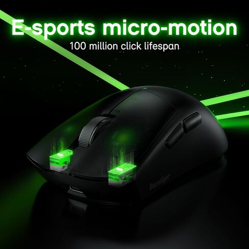 Claw Wireless Gaming Mouse, Ergonomic Mouse, 55g Ultra-Lightweight, 26000 DPI - PAW3395 Sensor, 5 Programmable Buttons, 300 mAh Battery - Compatible with Laptop/PC/Mac - Black in Saudi Arabia