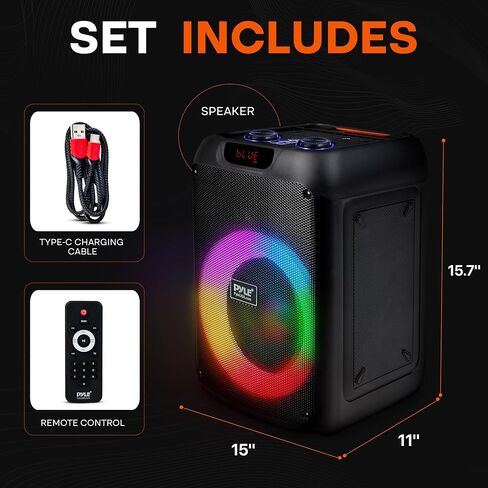 Pyle Audio Bluetooth Party Speaker - Party Bluetooth Speaker with True Wireless Stereo System - Enjoy Powerful Bass and Clear Treble - Portable Big Speaker - Model PPHP8496-100W in Saudi Arabia