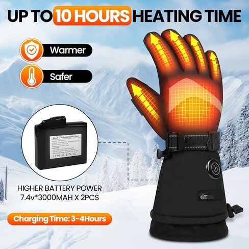 قفازات الشتاء، قفازات شتوية مقاومة للماء تعمل باللمس بالكامل للتزلج في الهواء الطلق والصيد والمشي لمسافات طويلة والتخييم (L) in Kuwait