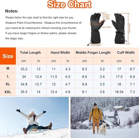 قفازات الشتاء، قفازات شتوية مقاومة للماء تعمل باللمس بالكامل للتزلج في الهواء الطلق والصيد والمشي لمسافات طويلة والتخييم (L) in Kuwait