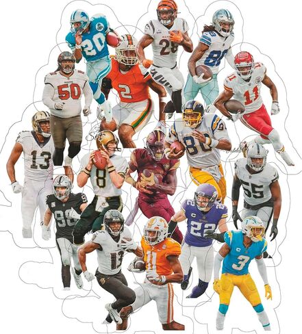 Super Stickers Set of 60 pcs, Vinyl Waterproof Stickers Trading Card The Football Team for Water Bottle Laptop Luggage Guitar Skateboard Car, SSS-60 in Kuwait