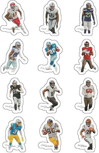 Super Stickers Set of 60 pcs, Vinyl Waterproof Stickers Trading Card The Football Team for Water Bottle Laptop Luggage Guitar Skateboard Car, SSS-60 in Kuwait
