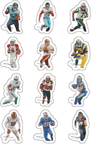 Super Stickers Set of 60 pcs, Vinyl Waterproof Stickers Trading Card The Football Team for Water Bottle Laptop Luggage Guitar Skateboard Car, SSS-60 in Kuwait