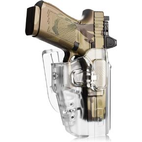 Universal OWB Holster for Canik/FN/Walther/Browning/S&W/Sarsilmaz/Sig/Girsan/Stoeger/Bersa / 1911. Fits More Than 100+ Pistol. Index Finger Release System?Cant Retention Clear