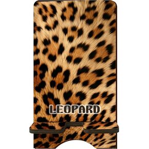 Leopard Print Wooden Phone Holder, Smart Phones, Tablets, Desktop, E-Book Wooden Stand, Chic Desk Organizer for Home & Office - 13