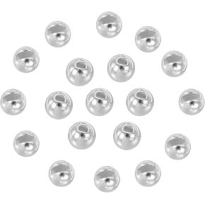 PATIKIL 3.5 mm Tungsten Slotted Beads for Fly Tying, 50 Pcs Tungsten Beads Round Bead Head Ball for Jig Hooks Fishing Fly Tying Materials, Silver Tone