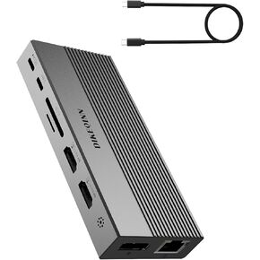 13 in 1 USB C Docking Station,USB C Hub Triple Display, with HDMI,DP，Ethernet, 1080p VGA, 100W Power Delivery, USB-A/C Data Ports for Dell XPS, HP Laptops, MacBook,and More