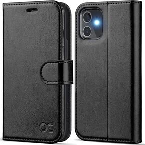 OCASE Compatible with iPhone 12 Mini Wallet Case, PU Leather Flip Folio Case with Card Holders RFID Blocking Kickstand [Shockproof TPU Inner Shell] Phone Cover 5.4 Inch (Red)