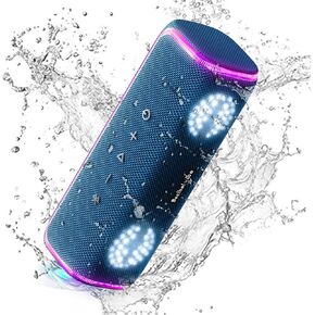 Decibelvibe Initial Tnz 7 - Portable Bluetooth Speaker, IPX7 Waterproof Speaker with 30W Powerful Sound, Deep Bass, Bluetooth 5.3, 24H Playtime, TWS Pairing for Stereo at Home, Party, Outdoor. (Cyan)