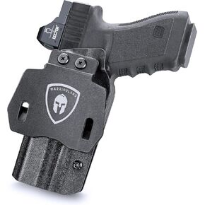 WARRIORLAND Walther PPS M2 Holster OWB Kydex Made Optics Cut: Walther PPS M2 Pistol, Outside Waistband Open Carry PPS M2 Holster with 1.75 Inch Paddle, Adj. Retention & Cant, Right Hand