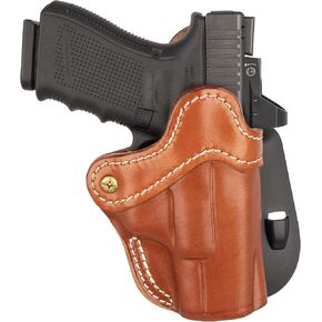 1791 GUNLEATHER Glock 19 Paddle Holster - OWB CCW G19 Holster - Right Handed Leather Gun Holster for Belts - Compatible with Glock 19, 23, 27, Sig P225, Springfield XDS