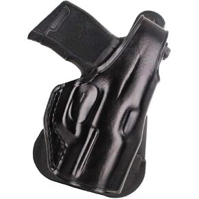 Premium Leather Paddle Holster OWB with Thumb Break Fits Standard Sigg P365 with Out Rail 9mm Micro Compact 3.1''BBL, Right Hand Draw, Black Color #1329#