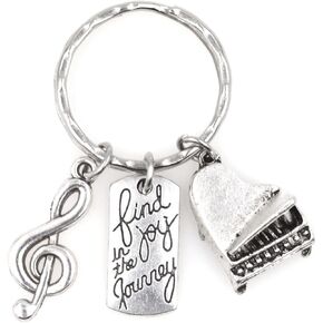 Find Joy in the Journey Graduate Retirement Moving Job Promotion New House Teacher Director Coach Inspirational Quote Going Away Parting Gratitude Gift Treble Clef Piano Keychain 113Q